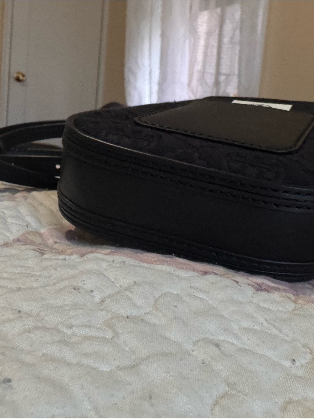 Tory Burch T Monogram Leather Phone Crossbody In Black - Picture 5 of 8